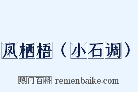 凤栖梧（小石调）是什么意思的图片